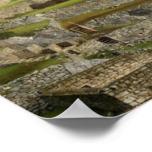 Peru, Machu Picchu. Het oude citadel van Poster (Hoek)