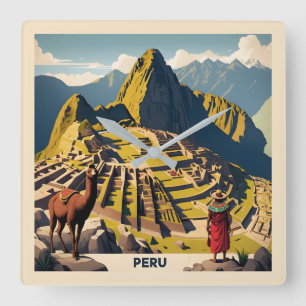 Peru Machu Picchu Vierkante Klok
