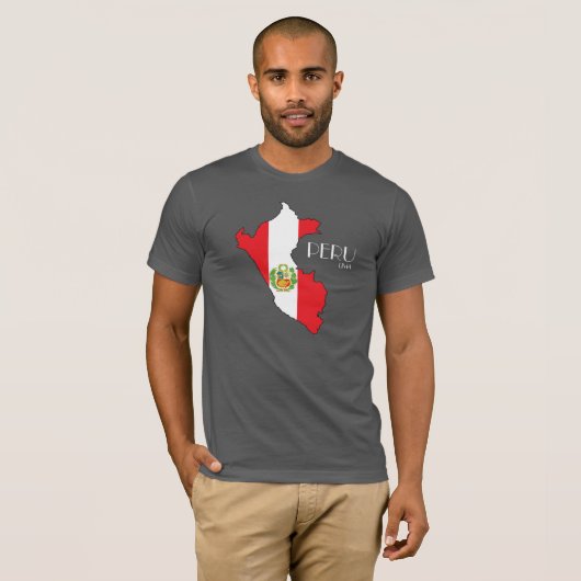 Peru Map Flag Shirt (Voorkant volledig)