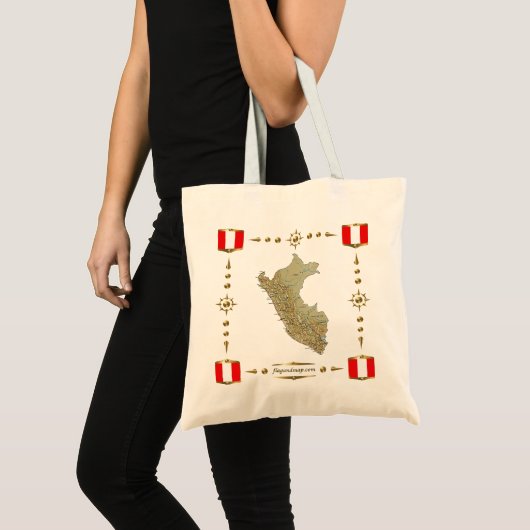 Peru Map + Flagzak Tote Bag (Voorkant (product))