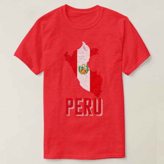 Peru Map Peruaanse vlag T-shirt (Design voorkant)