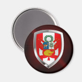 Peru Metallic Emblem Magneet (Voorkant / Achterkant)