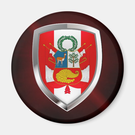 Peru Metallic Emblem Magneet (Voorkant)