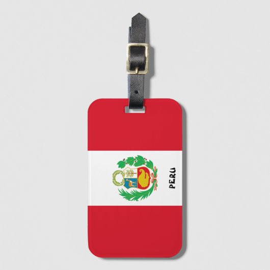 Peru National Flag Patriotic Bagagelabel (Voorkant (verticaal))