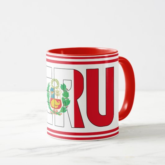 Peru National Flag Patriotic Coffee Mok (Voorkant rechts)