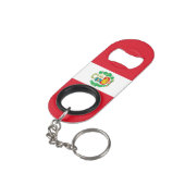 Peru National Flag Patriotic Mini Flessenopener (Achterkant Gekanteld)