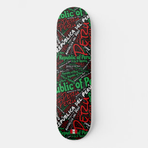 Peru Nationale Trots Woordwolk Persoonlijk Skateboard