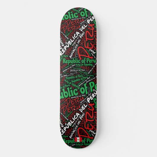 Peru Nationale Trots Woordwolk Persoonlijk Skateboard (Voorkant)