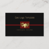 Peru Nazca Gold Geoglyph Fox Logo Visitekaartje (Voorkant)