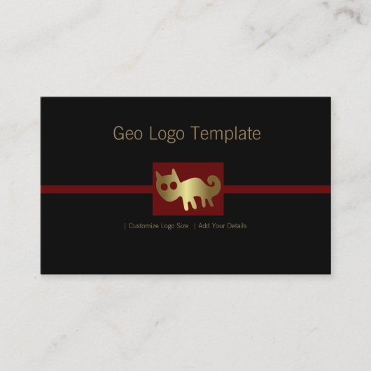 Peru Nazca Gold Geoglyph Fox Logo Visitekaartje (Voorkant)