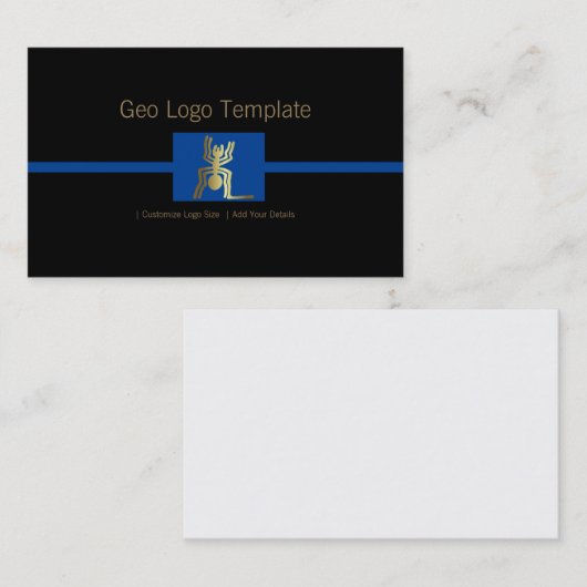 Peru Nazca Gold Geoglyph Spider Logo Visitekaartje (Voorkant / Achterkant)