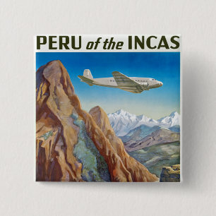 Peru of the Incas Vierkante Button 5,1 Cm