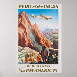 Peru of the Incas Vintage Travel Poster