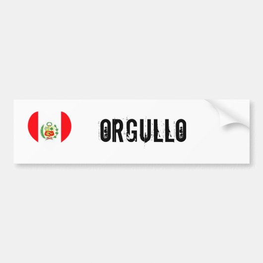 Peru orgullo (trots) bumpersticker (Voorkant)