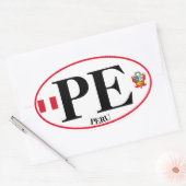 Peru Oval Sticker, euroachtig Ovale Sticker (Envelop)