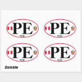 Peru Oval Sticker, euroachtig Ovale Sticker (Vel)