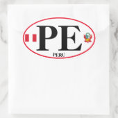 Peru Oval Sticker, euroachtig Ovale Sticker (Tas)