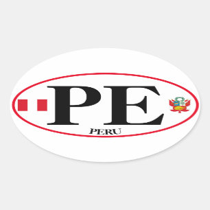 Peru Oval Sticker, euroachtig Ovale Sticker