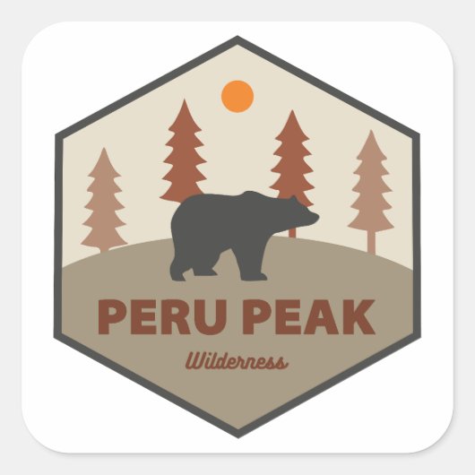 Peru Peak Wilderness Vermont Beer Vierkante Sticker (Voorkant)