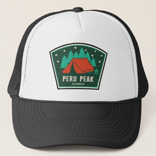 Peru Peak Wilderness Vermont Camping Trucker Pet (Voorkant)