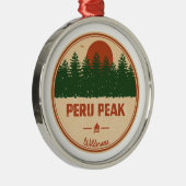 Peru Peak Wilderness Vermont Metalen Ornament (Rechts)