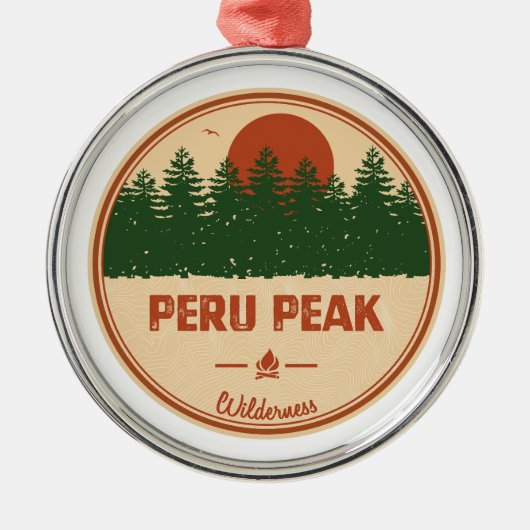 Peru Peak Wilderness Vermont Metalen Ornament (Voorkant)