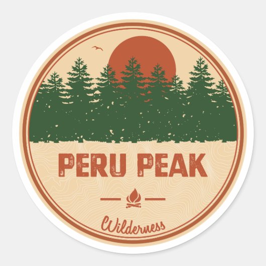Peru Peak Wilderness Vermont Ronde Sticker (Voorkant)