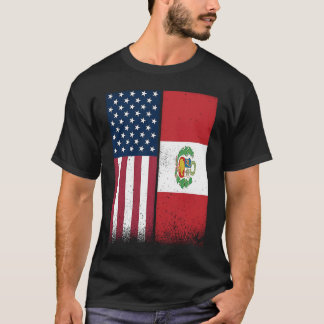 Peru Peruaanse Amerikaanse vlaggen Trots USA Peru T-shirt