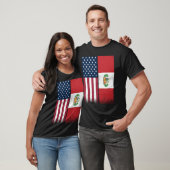 Peru Peruaanse Amerikaanse vlaggen Trots USA Peru T-shirt (Unisex)