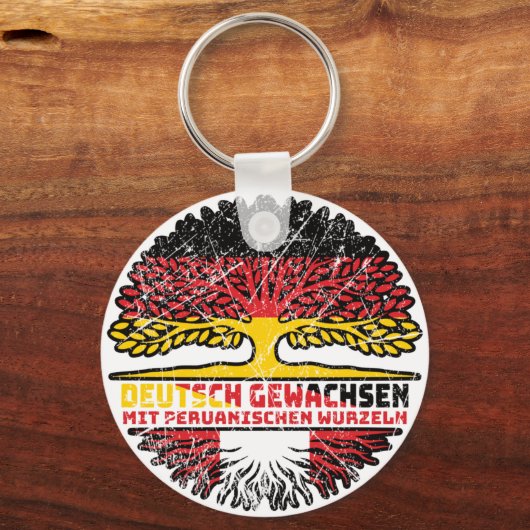Peru Peruaanse Deutsch Duitsland Baum Root Sleutelhanger (Achterkant)