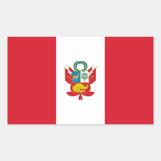 Peru/Peruaanse oorlogsvlag Rechthoekige Sticker (Voorkant)