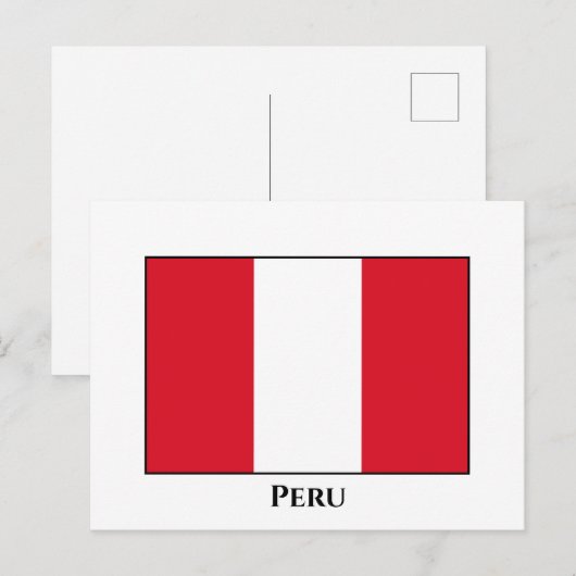 Peru (Peruaanse) vlag Briefkaart (Voorkant / Achterkant)