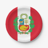 Peru, Peruaanse vlag partij, verjaardag / sport Papieren Bordje