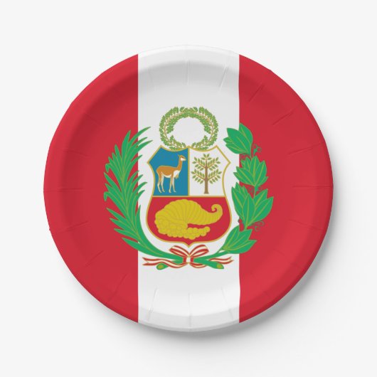 Peru, Peruaanse vlag partij, verjaardag / sport Papieren Bordje (Voorkant)