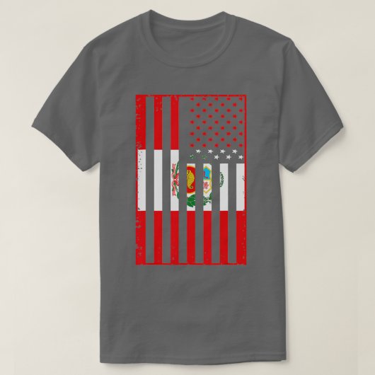 Peru Peruviaanse Amerikaanse vlag Mannen Vrouwen K T-shirt (Design voorkant)