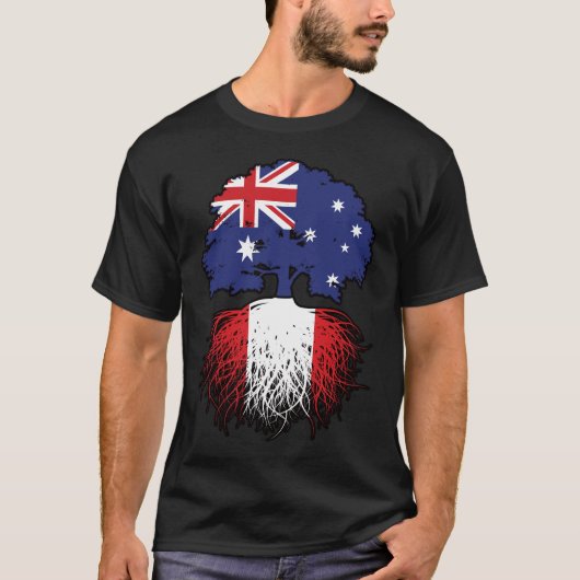 Peru Peruvian Australian Tree Roots Flag T-shirt (Voorkant)