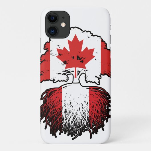 Peru Peruvian Canadian Canada Tree Roots Flag Case-Mate iPhone Case (Achterkant)