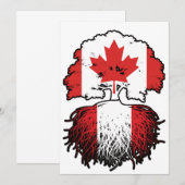 Peru Peruvian Canadian Canada Tree Roots Flag Kaart (Voorkant / Achterkant)