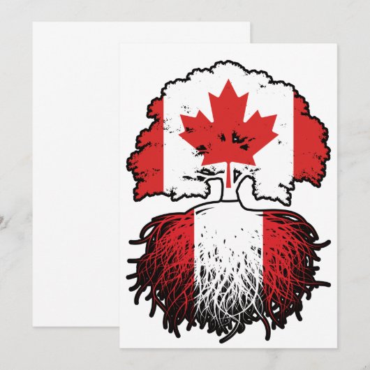 Peru Peruvian Canadian Canada Tree Roots Flag Kaart (Voorkant / Achterkant)