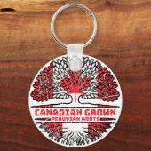 Peru Peruvian Canadian Canada Tree Roots Flag Sleutelhanger (Achterkant)