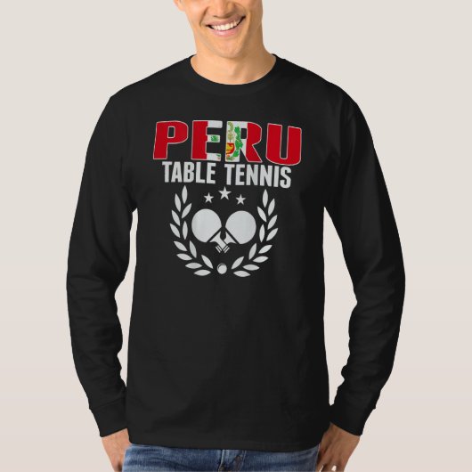 Peru Ping Pong Peruvian Table Tennis Team Supp T-shirt (Voorkant)