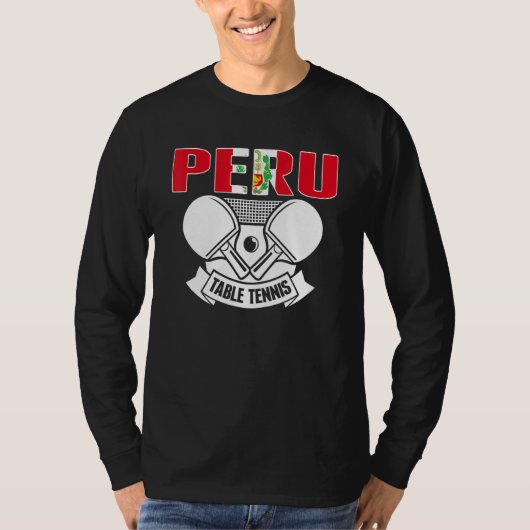 Peru Ping Pong Peruvian Table Tennis Team Suppor T-shirt (Voorkant)