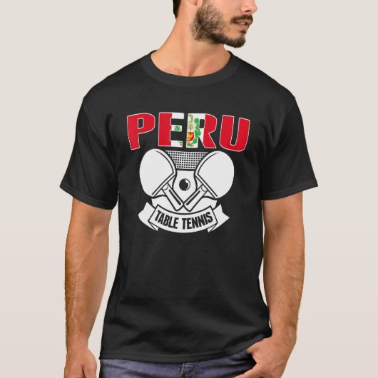 Peru Ping Pong Peruvian Table Tennis Team Support T-shirt (Voorkant)