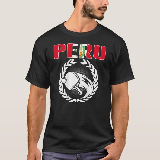 Peru Ping Pong Peruvian Table Tennis Team Support T-shirt (Voorkant)