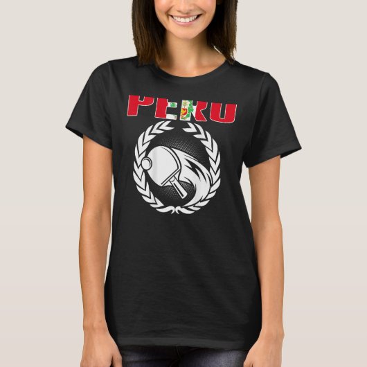 Peru Ping Pong Peruvian Table Tennis Team Support T-shirt (Voorkant)