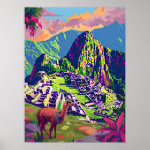Peru Print Peru Illustratie Machu Picchu Reis (Voorkant)