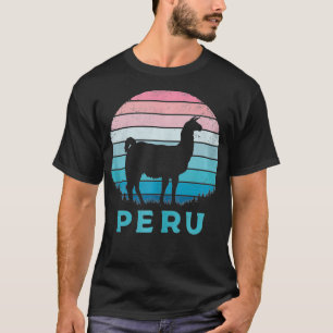 Peru Retro Llama  Machu Picchu Alpaca Zuid T-shirt