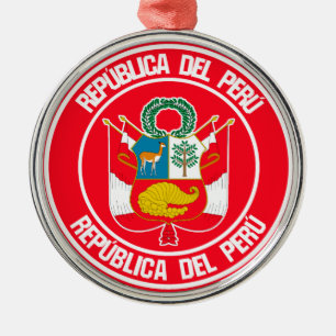Peru Ronde Embleem Metalen Ornament