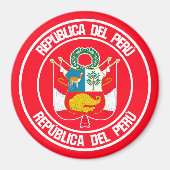 Peru Round Emblem Magneet (Voorkant)