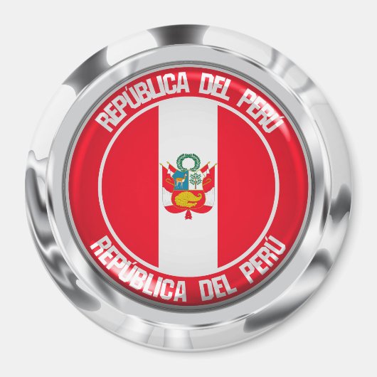 Peru Round Emblem Magneet (Voorkant)